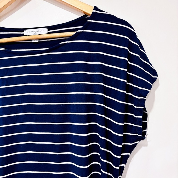 🌼NWOT🌼 ENVIE DE FRAISE – Navy striped maternity top with red drawstrings * - Picture 6 of 7